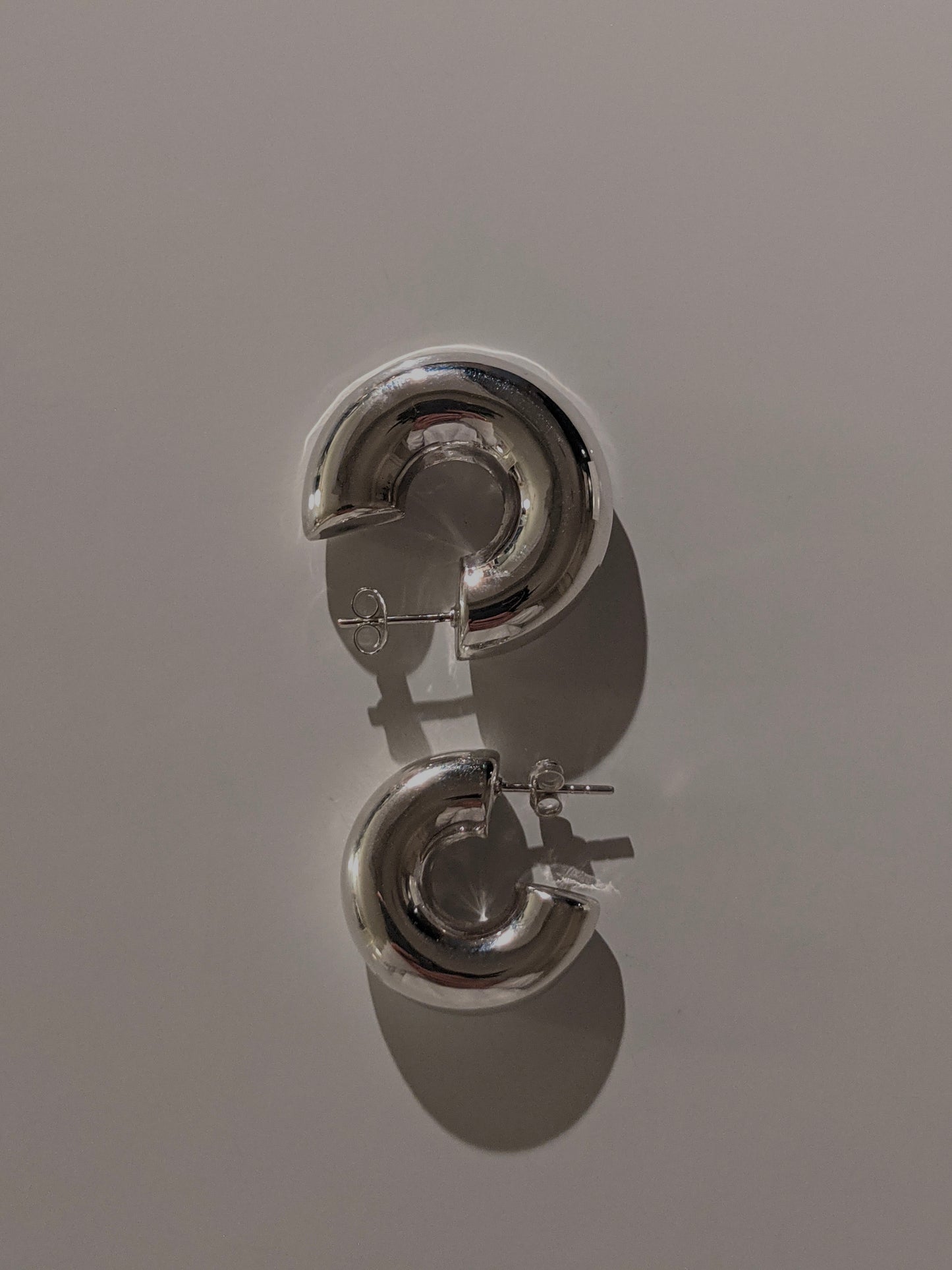 tres［Silver925］Mini wide hoop Pierce (Silver) 3
