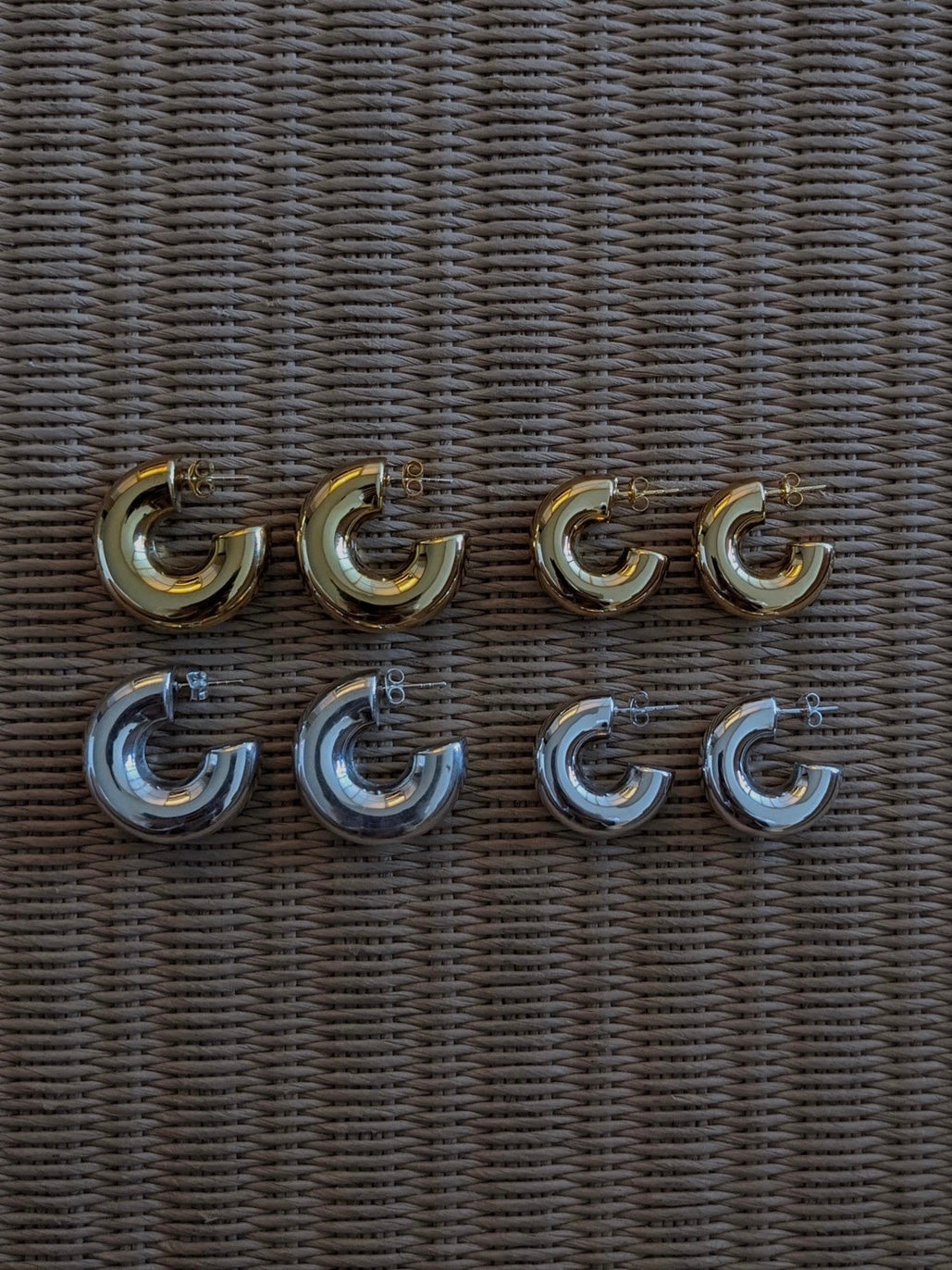 tres ［Silver925］Mini wide hoop Pierce (Gold) 4