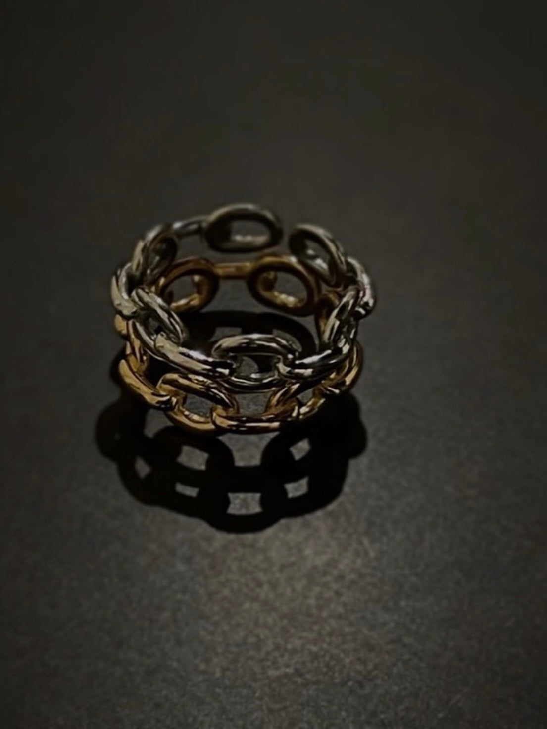 tres ［Silver925］Chain Ring (Gold) 3