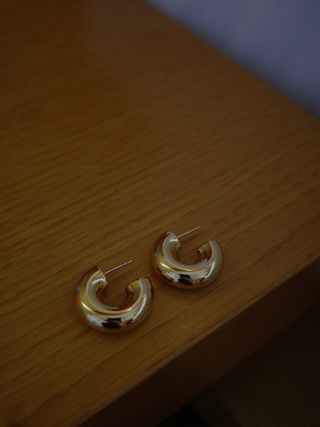 tres ［Silver925］Mini wide hoop Pierce (Gold) 3